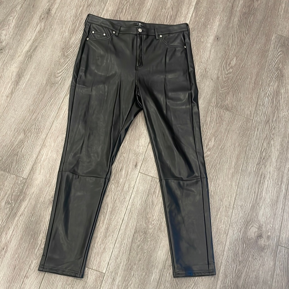 7 For All Mankind Black Leather Pants